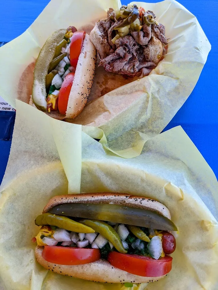 Chicago Dog and Half Beef Sandwich Combo